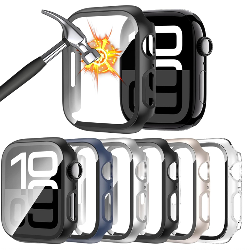 Smartwatch Band Accessories - กระจกนิรภัย + กรณีสําหรับ Apple Watch 44