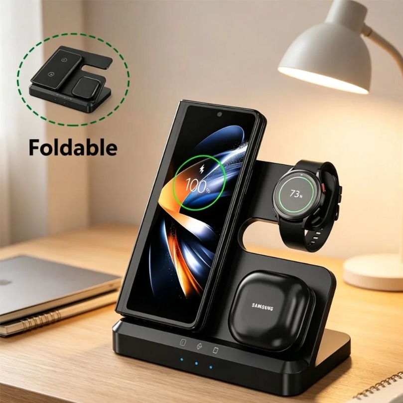 Watch Charger Cable - แท่นชาร์จไร้สายแบบเร็ว 3 in 1 สำหรับ Samsung
