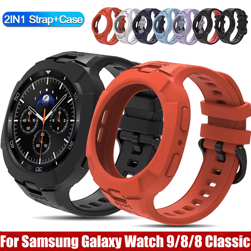 Silicone Band Replacement - กรณี+สายรัดสำหรับซัมซุงกาแล็กซี่วอทช์ 9 8 44 40 มม.สายซิลิโคนระบายอากาศได้สายรัดทดแทนสำหรับซัมซุงวอทช์