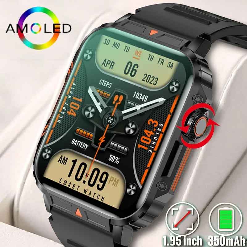 Smartwatch Face - 1.91สมาร์ทวอทช์สำหรับผู้ชาย, สมาร์ทวอท์ชกลางแจ้งทหารสำหรับแอนดรอยด์ iOS นาฬิกาออกกำลังกายกันน้ำ IP68