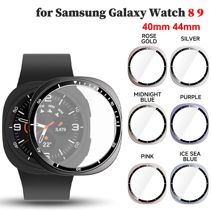 Samsung Smartwatch Accessories - กระจกนิรภัย + ฝาครอบพีซีสำหรับซัมซุงกาแล็กซี่วอทช์ 8 9 44