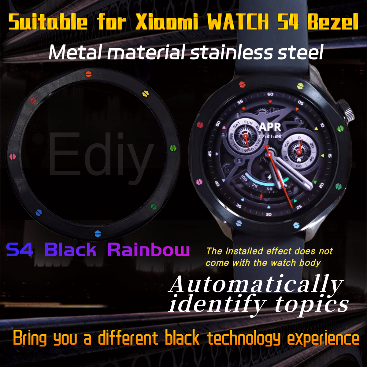 Xiaomi Smartwatch S3 Accessories - วงแหวนขอบโลหะสำหรับนาฬิกา ฟิล์มกระจกนิรภัย ฝาครอบเปลี่ยนขอบโลหะ สำหรับนาฬิกา Xiaomi Watch