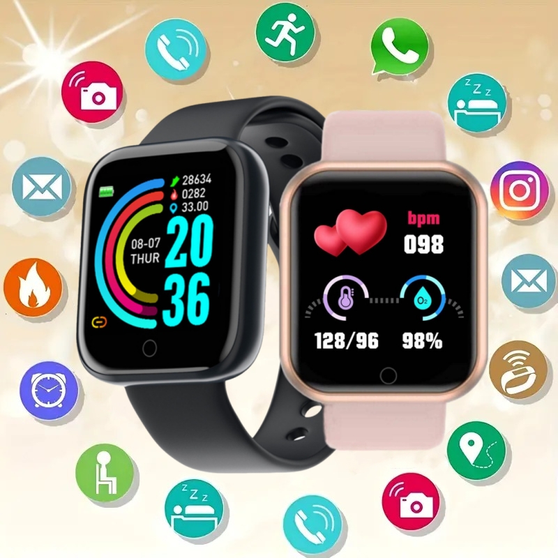 Smartwatch X12 - นาฬิกาสมาร์ทวอทช์สายรัดข้อมือฟิตเนสสมาร์ทวอท์ชสำหรับผู้ชาย, นาฬิกาเตือนความจำควบคุมเพลงได้ Y68 D20