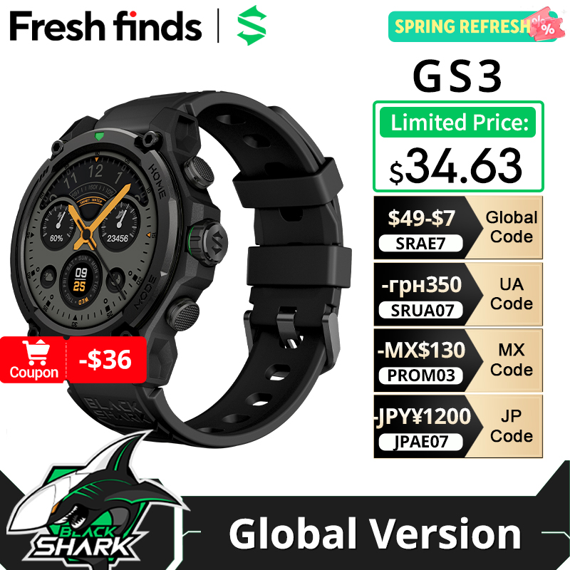 Smartwatch Face - เปิดตัวทั่วโลก Blackshark GS3 สมาร์ทวอทช์ รุ่น Global