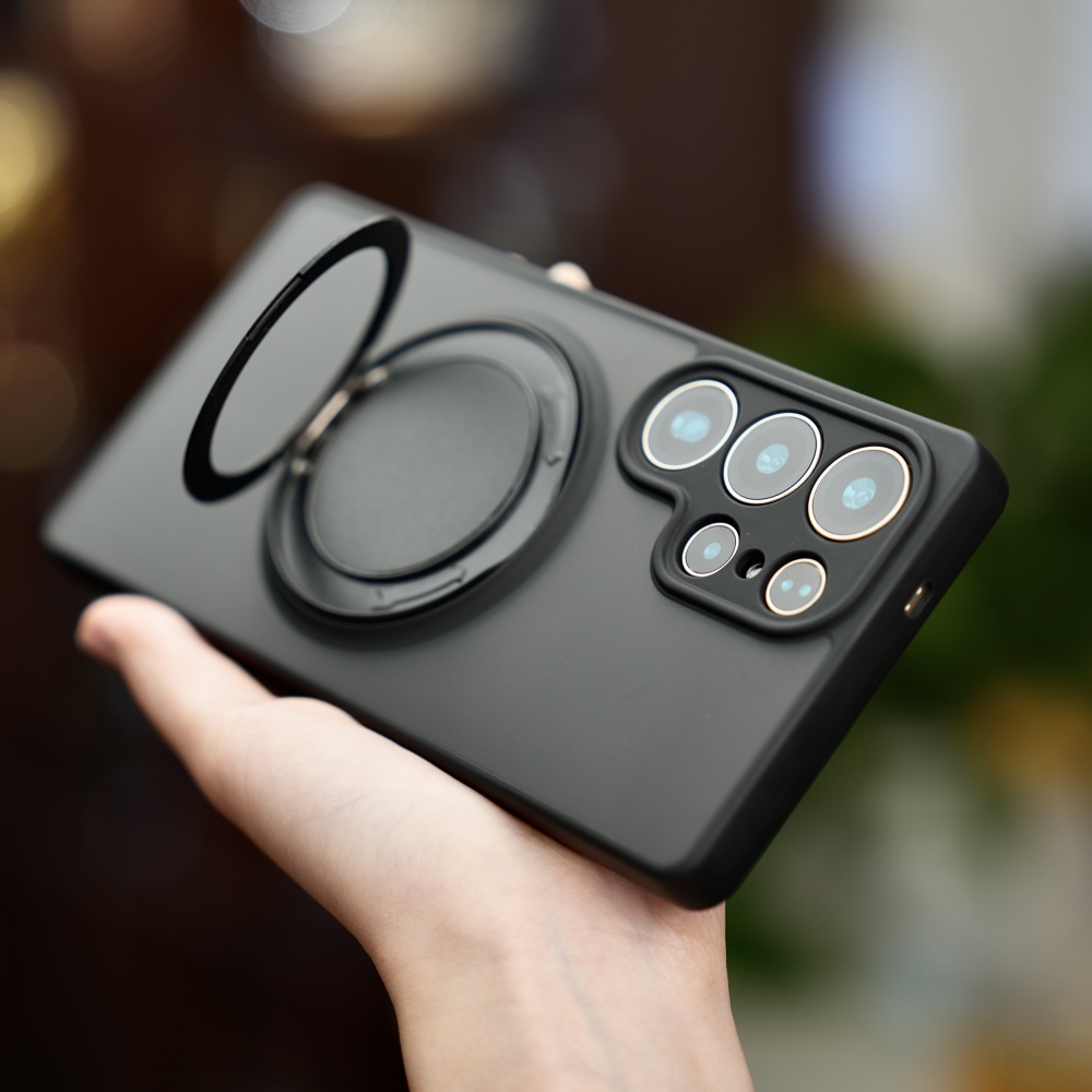 Magnetic Charging Stand - เคสโทรศัพท์แบบแม่เหล็กติดตั้งได้ พร้อมขาตั้ง รุ่นหรูหรา ผิวด้าน สำหรับ Samsung