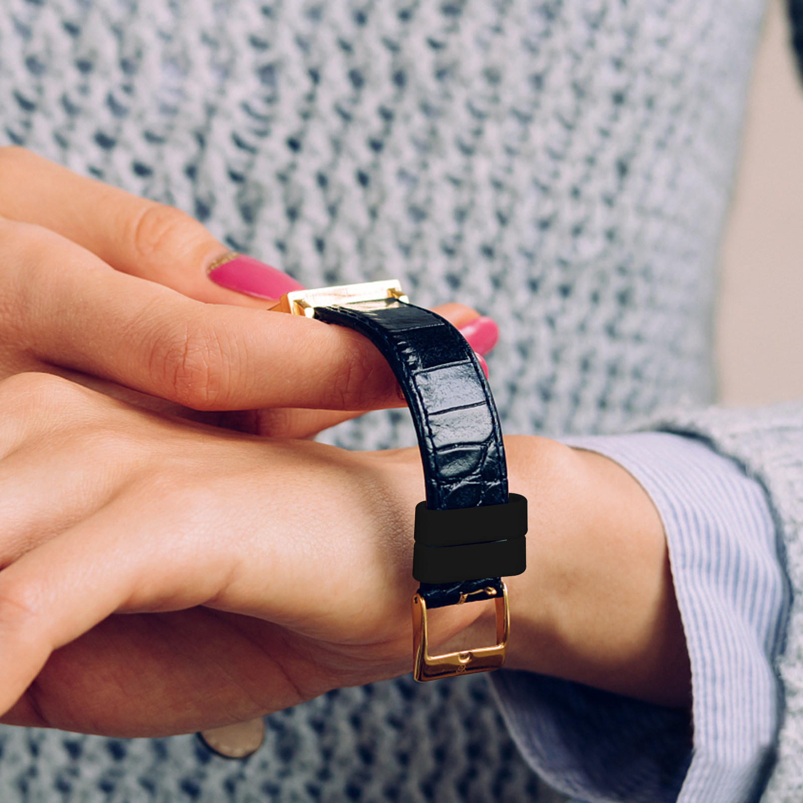 Silicone Band Replacement - 24 ชิ้น ห่วงยึดสายนาฬิกา ซิลิโคนสำหรับยึดสายนาฬิกา อะไหล่เปลี่ยน ห่วงยึดสายที่ยืดหยุ่นและแข็งแรง