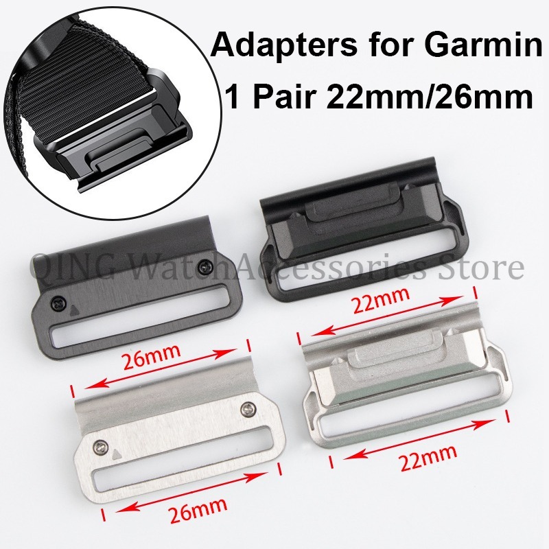 Watch Band Connector - 2ชิ้นอะแดปเตอร์สายนาฬิกาอะแดปเตอร์สำหรับ Garmin TIX 7Pro Fenix 6X