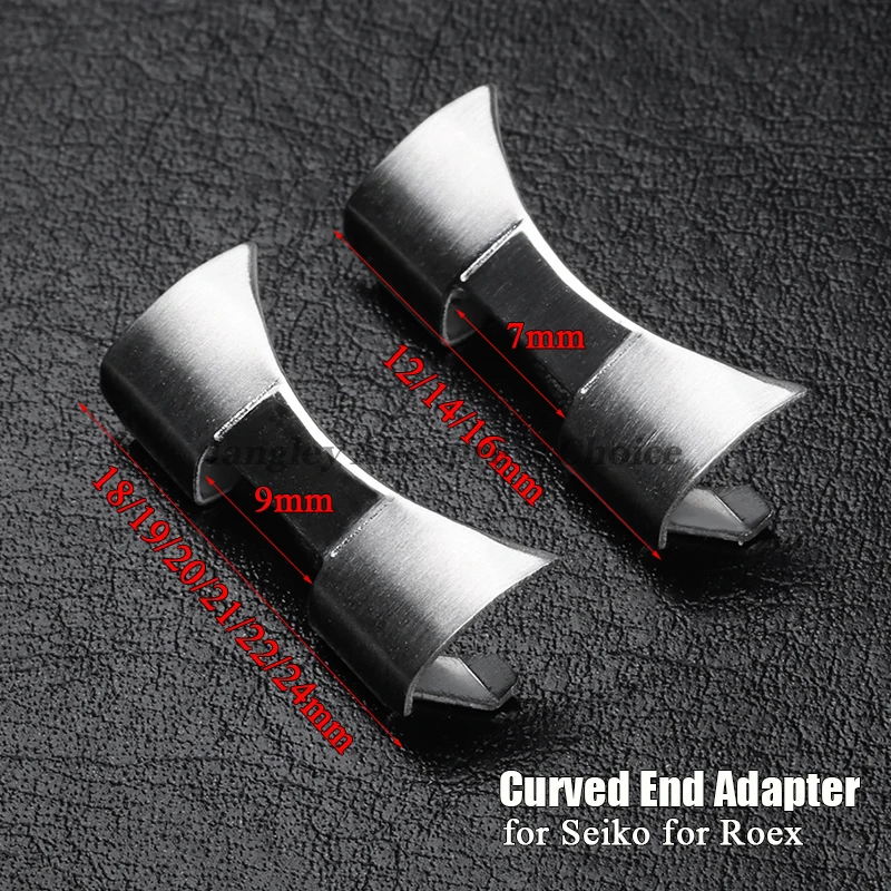 Watch Band Connector - ปลายโค้งสําหรับ Seiko SKX007 009 Connector อะแดปเตอร์สแตนเลสสําหรับนาฬิกา