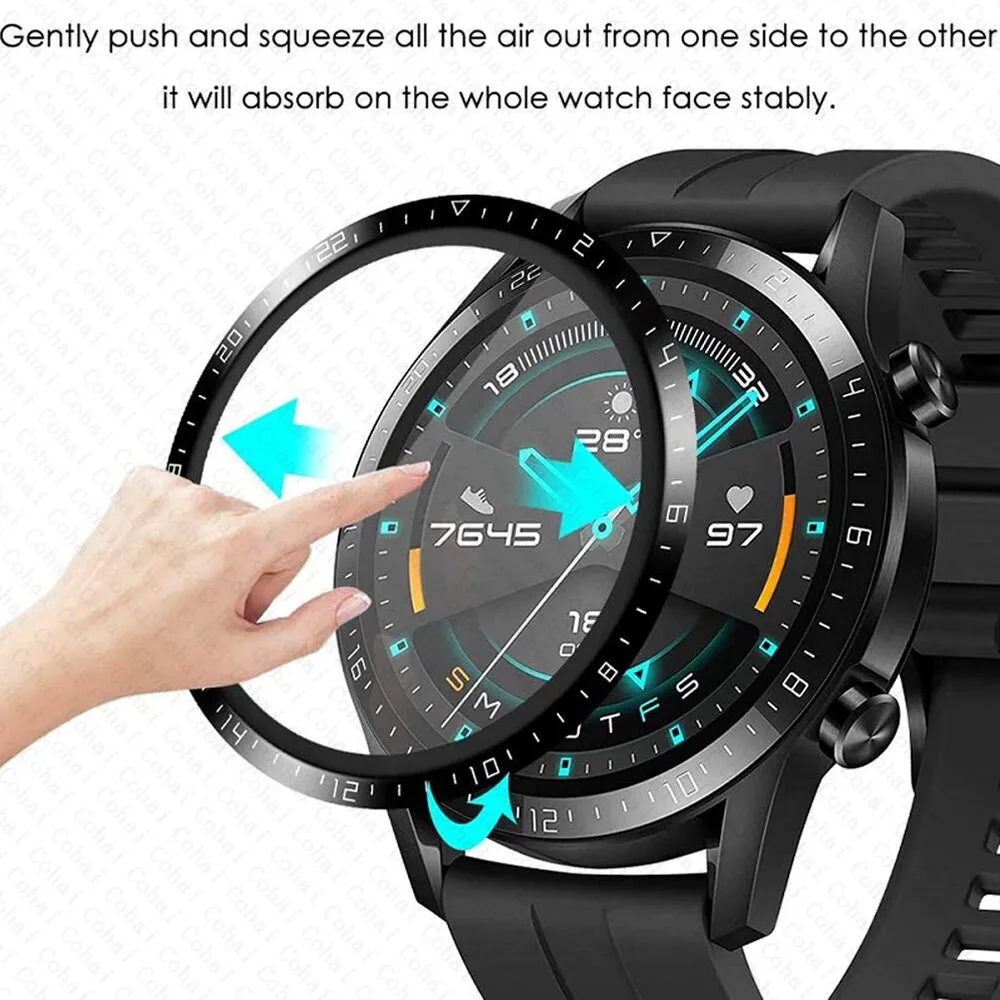 Titan Smartwatch Accessories - กระจกนิรภัยขอบโค้ง 20D สำหรับนาฬิกาหัวเว่ย GT2 โปร GT3