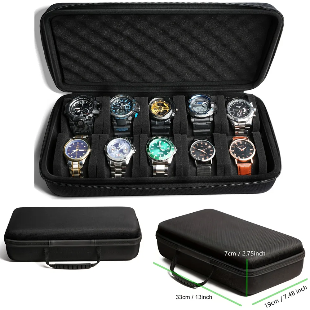Smartwatch Id - 10 ช่องใส่กล่องนาฬิกาแบบพกพาซิปนาฬิกากระเป๋าเดินทางนาฬิกาผู้ถือจอแสดงผลสําหรับนาฬิกาข้อมือและนาฬิกาสมาร์ท