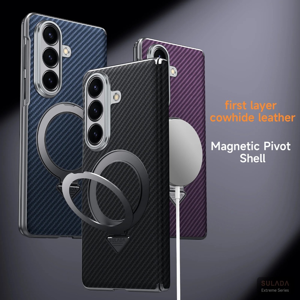 Magnetic Charging Stand - ธุรกิจคาร์บอนไฟเบอร์แหวนแม่เหล็กเคสโทรศัพท์สําหรับ Samsung Galaxy Z พับ 7