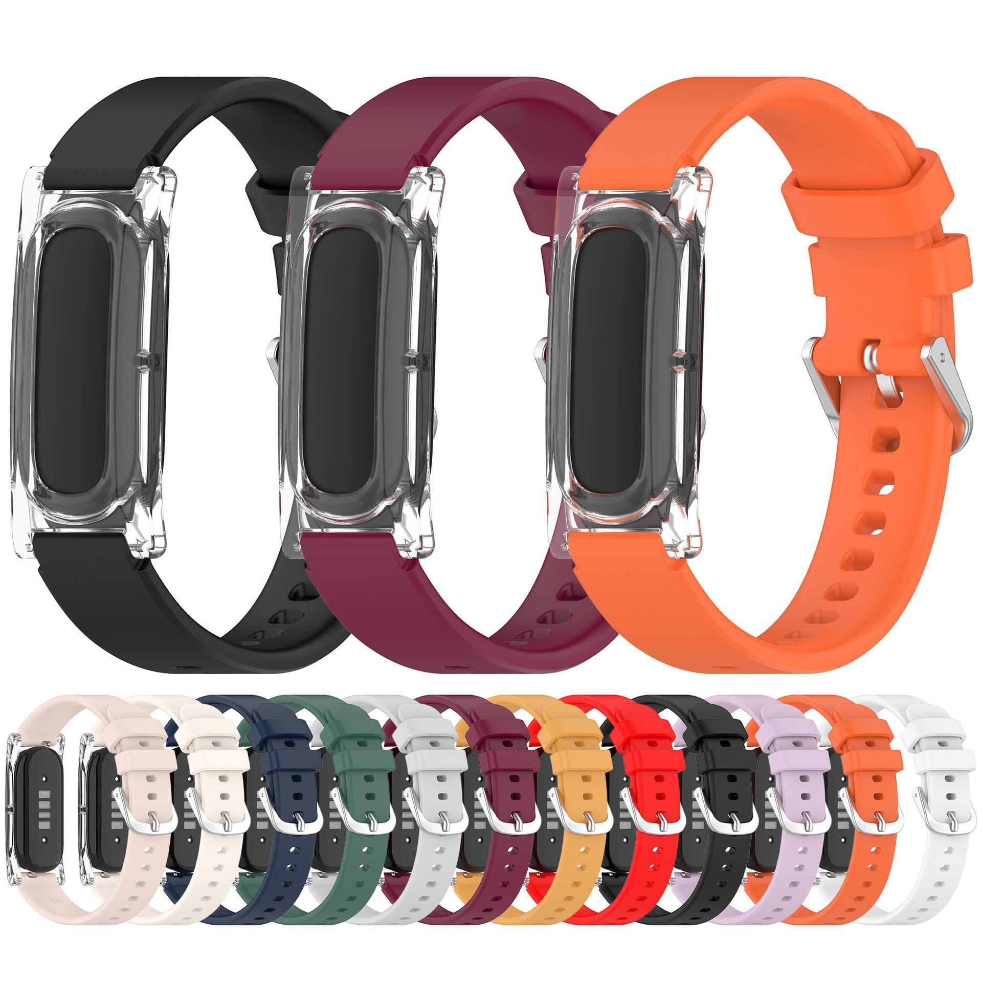 Silicone Band Replacement - สายซิลิโคนที่เข้ากันได้กับกูเกิล ฟิตบิท แอร์สายรัดข้อมือแบบสปอร์ตแบบปรับได้น้ำหนักเบาสำหรับผู้ชายผู้หญิงฟิตเนส