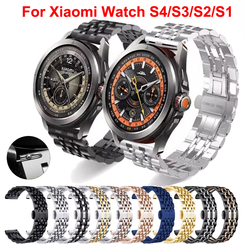 Xiaomi Smartwatch S3 Accessories - สายสแตนเลสสำหรับนาฬิกา Xiaomi นาฬิกาสปอร์ต S4สายรัดข้อมือโลหะสำหรับนาฬิกา Xiaomi 2Pro