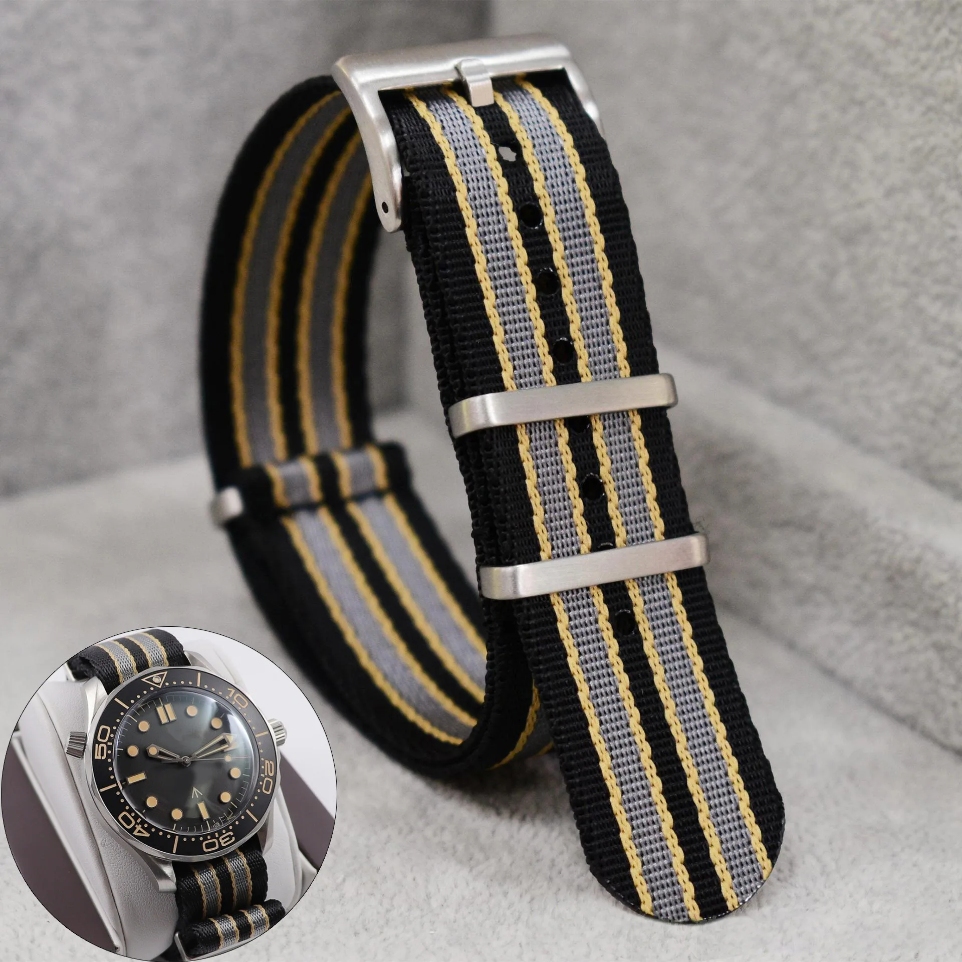 Nylon Nato Strap - สายนาฬิกาไนลอน 20 มม.สําหรับ Omega 007 เปลี่ยนสายไนลอนความหนาแน่นสูงสําหรับ