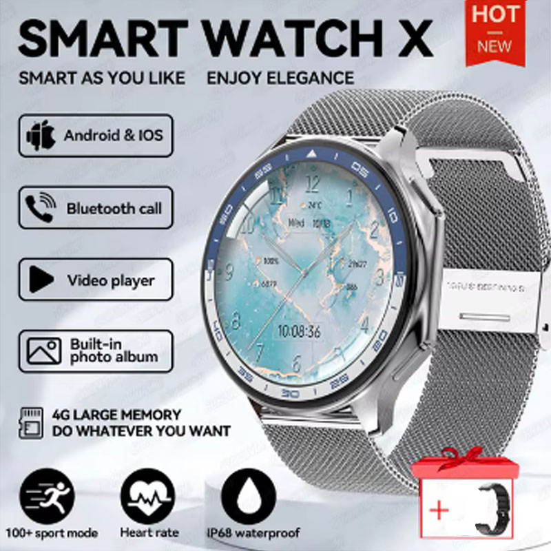 Smartwatch X12 - นาฬิกาข้อมืออัจฉริยะหน้าจอใหญ่ 1.43 นิ้ว สำหรับผู้ชายและผู้หญิง ปี 2025