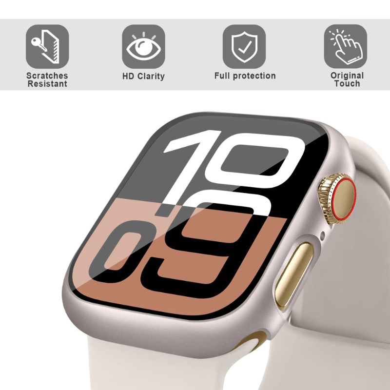 กระจกนิรภัย + กรณีสําหรับ Appl - Smartwatch Band Accessories บทวิจารณ์และราคา