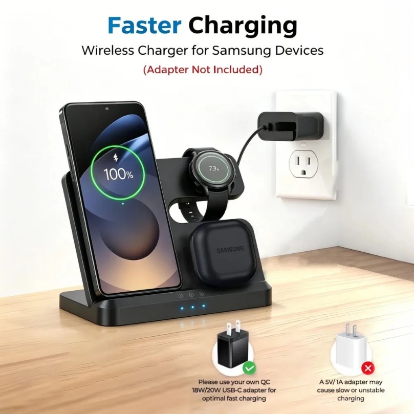 แท่นชาร์จไร้สายแบบเร็ว 3 in 1  - Watch Charger Cable บทวิจารณ์และราคา