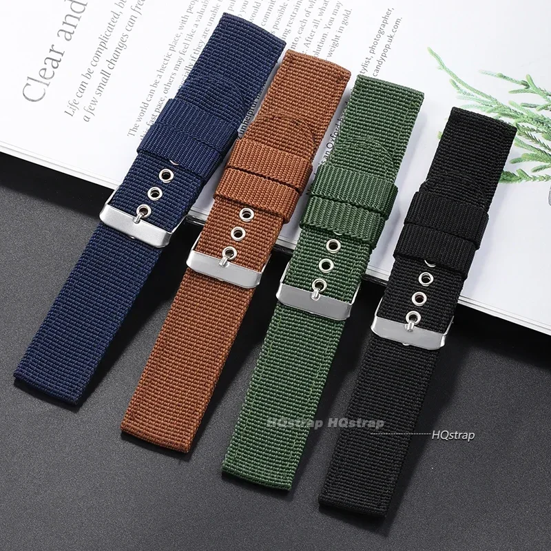 สายนาฬิกาไนลอนสีน้ําตาลสีเขียว - Nylon Nato Strap บทวิจารณ์และราคา
