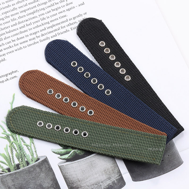 สายนาฬิกาไนลอนสีน้ําตาลสีเขียว - Nylon Nato Strap บทวิจารณ์และราคา