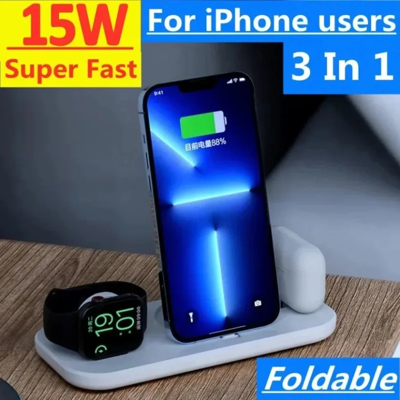 แท่นชาร์จไร้สาย 3 in 1 สำหรับ  - Smartwatch X12 บทวิจารณ์และราคา