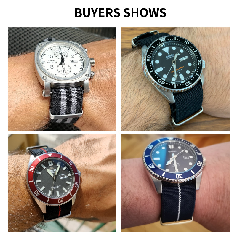 60's กองทัพฝรั่งเศสสายนาฬิกาสํ - Nylon Nato Strap บทวิจารณ์และราคา