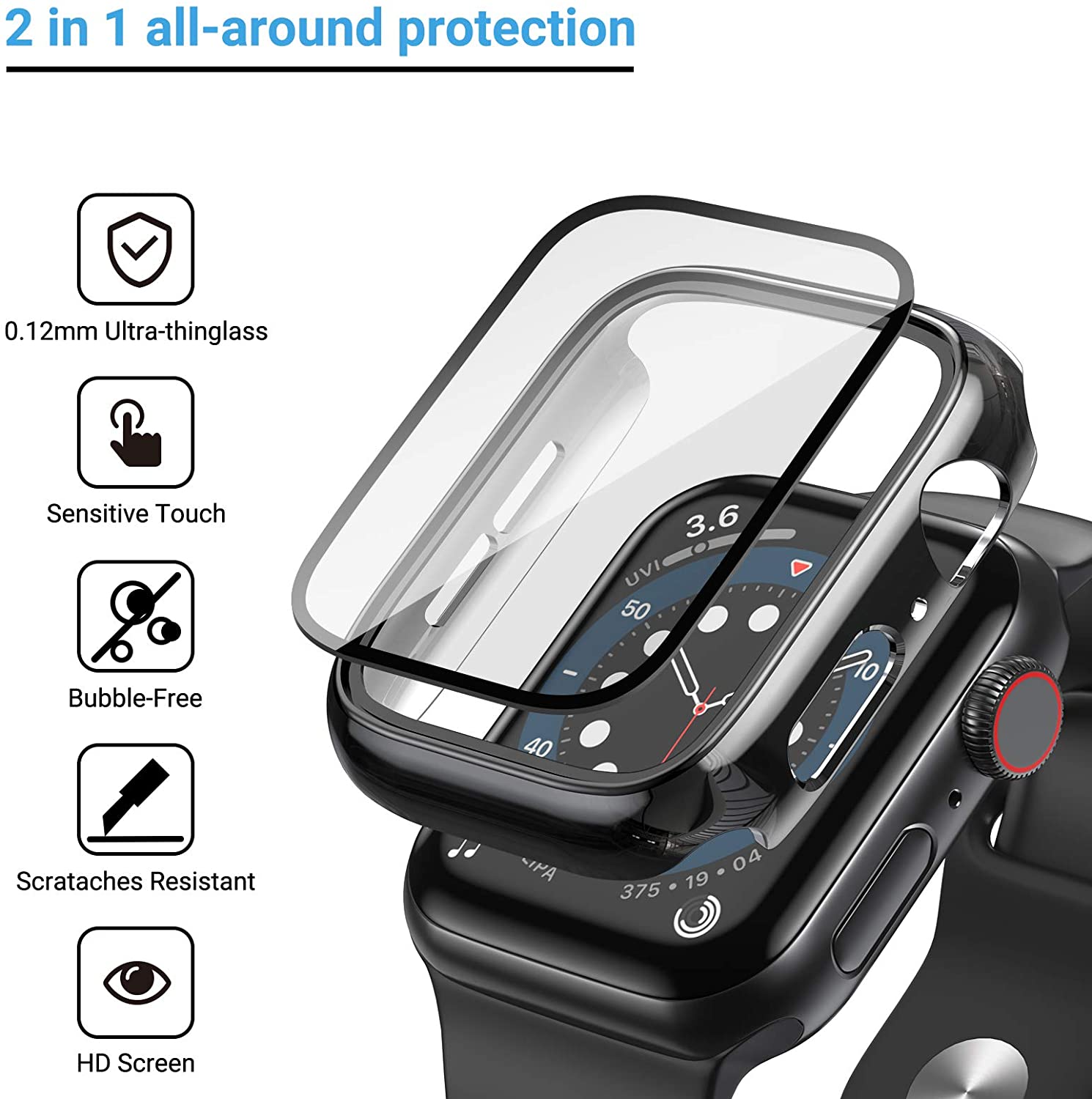 แก้ว + ฝาครอบสําหรับ Apple Wat - Smartwatch Band Accessories บทวิจารณ์และราคา