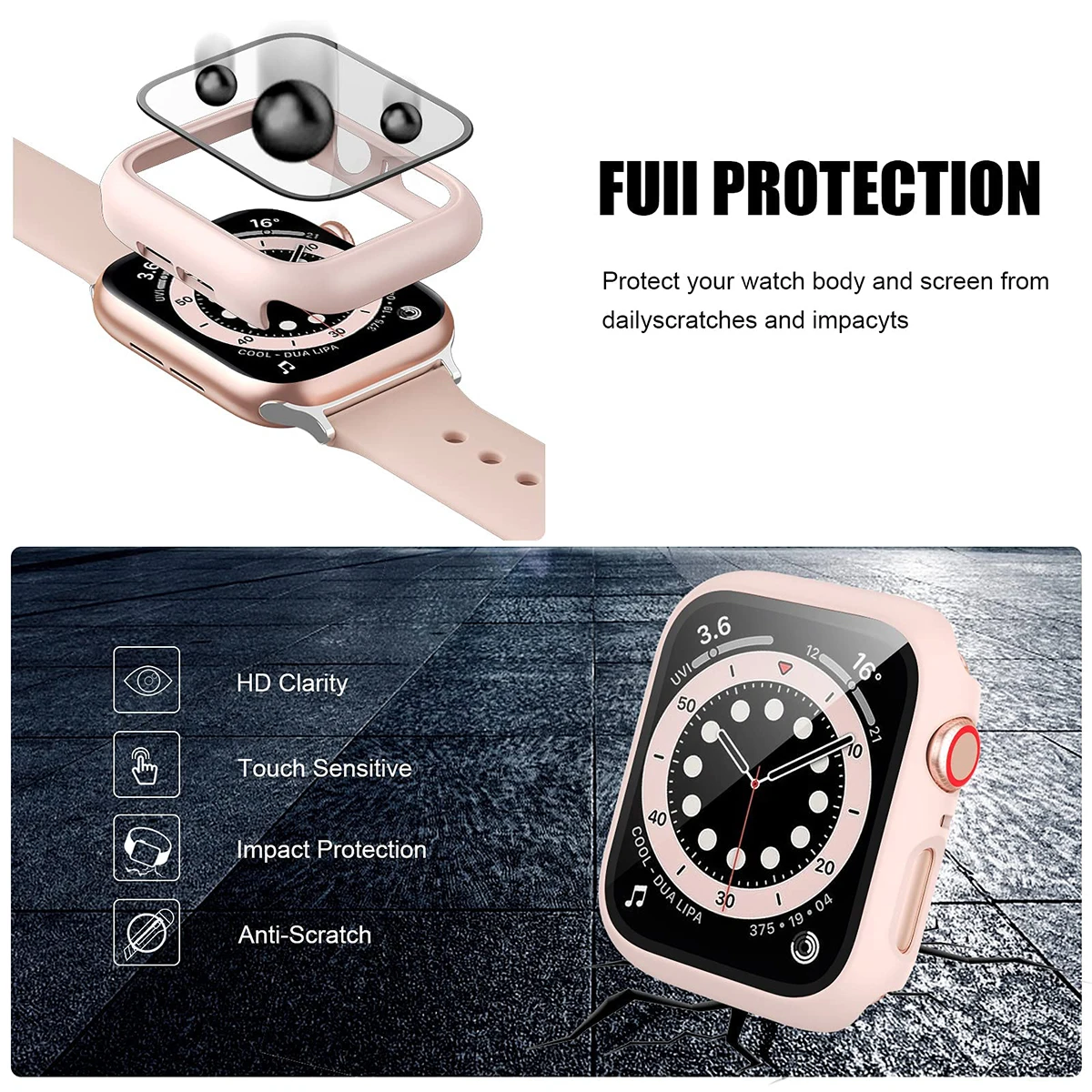 กระจกนิรภัย + ฝาครอบสําหรับ Ap - Smartwatch Band Accessories บทวิจารณ์และราคา