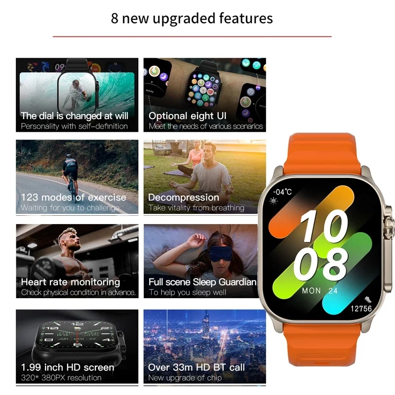Original T900 Ultra 2 สมาร์ทนา - Smartwatch X12 บทวิจารณ์และราคา