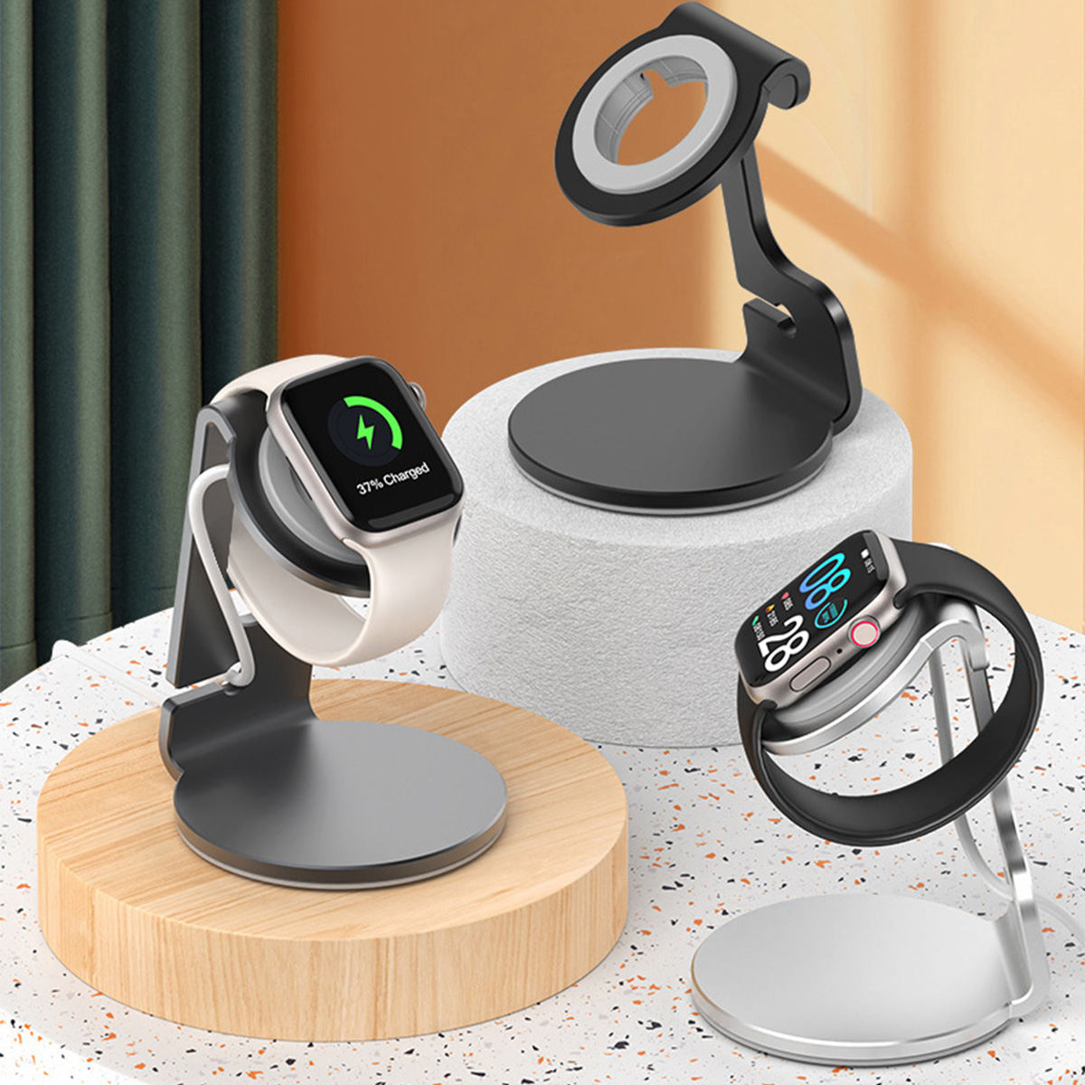 อลูมิเนียมBracket Charger Dock - Watch Charging Dock บทวิจารณ์และราคา