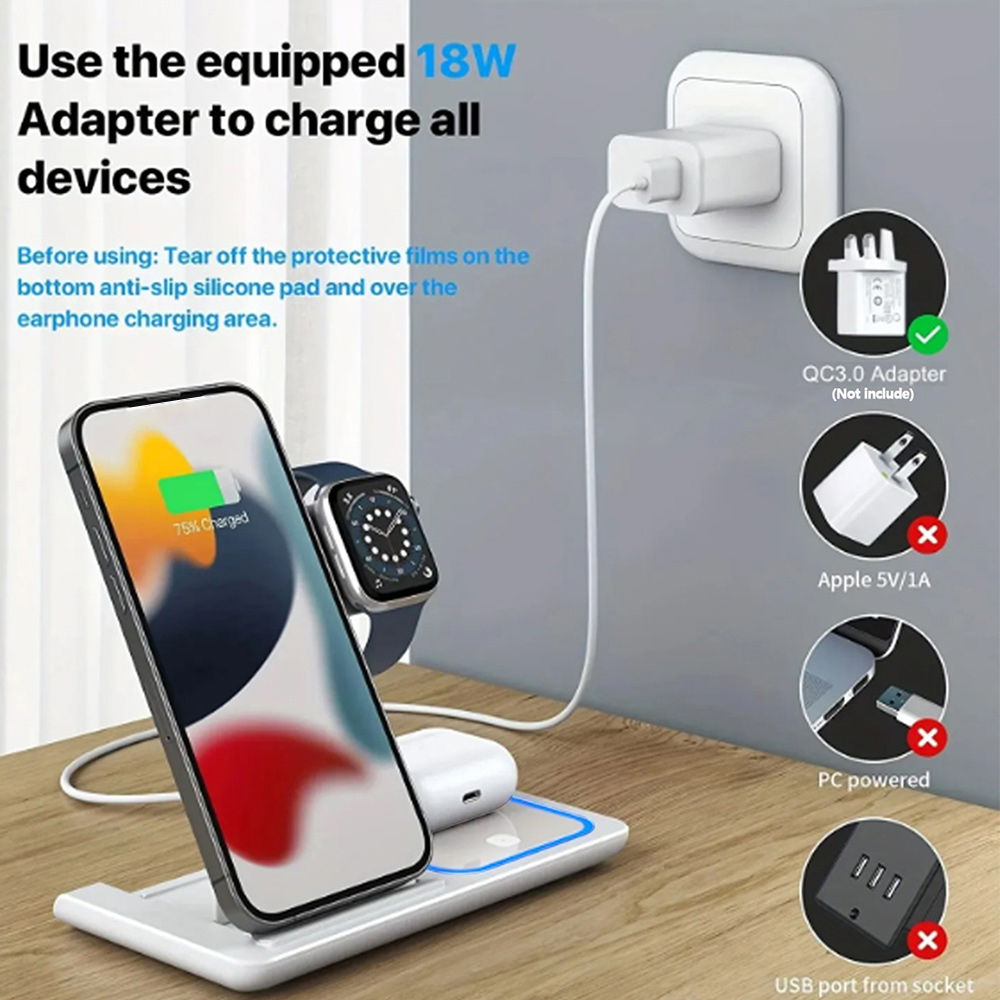 แท่นชาร์จไร้สาย 3 in 1 ขนาด 15 - Watch Charger Cable บทวิจารณ์และราคา
