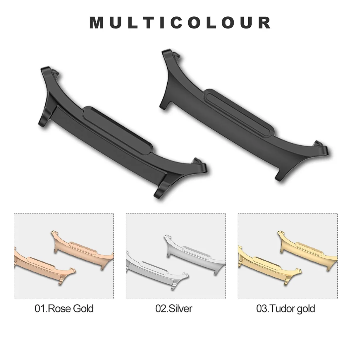 2pcs อะแดปเตอร์โลหะนาฬิกาสําหร - Watch Band Connector บทวิจารณ์และราคา