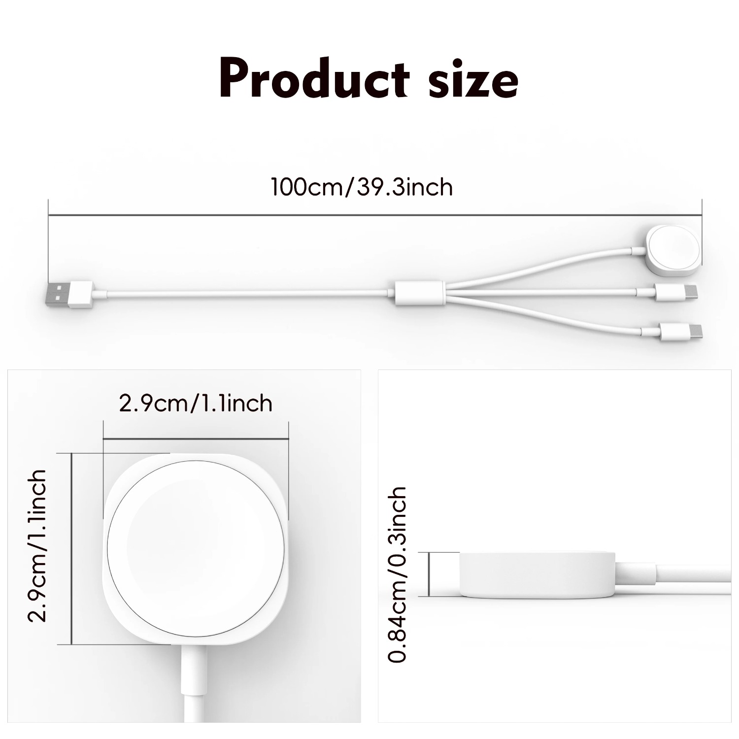 สายชาร์จแม่เหล็ก 3 in 1 สำหรับ - Watch Charger Cable บทวิจารณ์และราคา