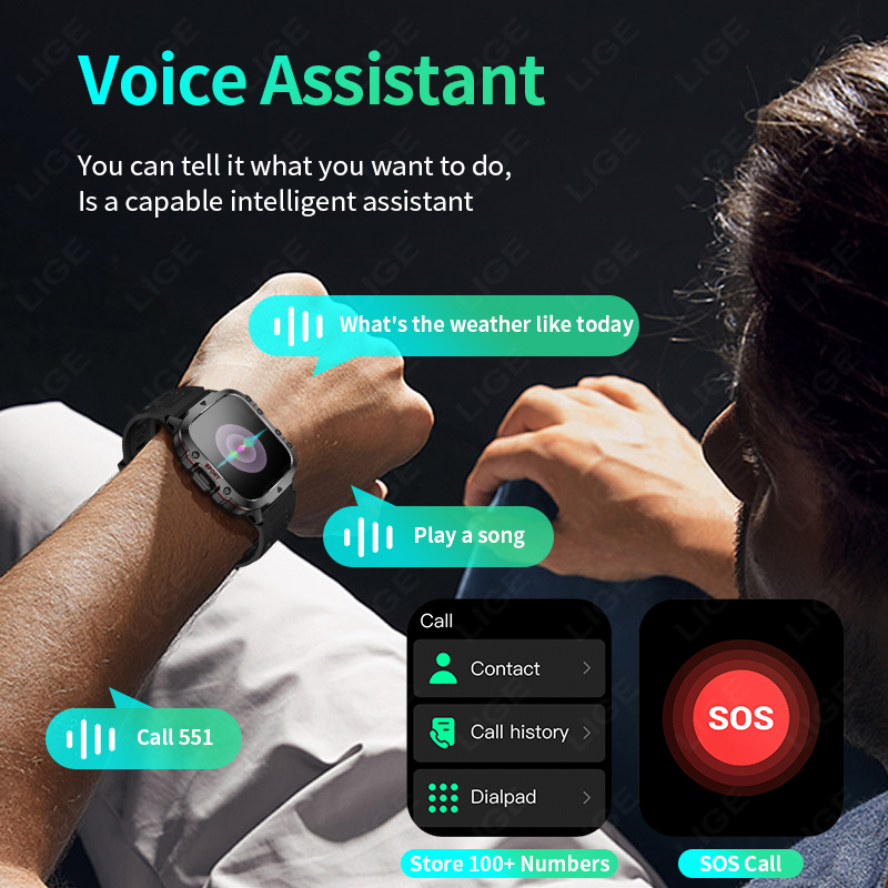 LIGE กลางแจ้งสมาร์ทนาฬิกาผู้ชา - Smartwatch Face บทวิจารณ์และราคา
