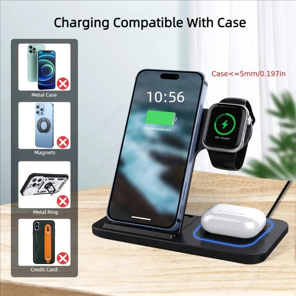 แท่นชาร์จไร้สายแบบพับได้ 3 in  - Watch Charger Cable บทวิจารณ์และราคา