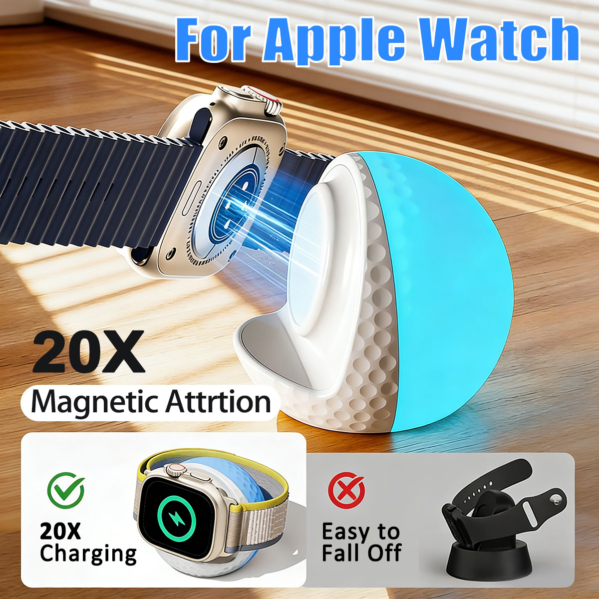 แท่นชาร์จไร้สายแบบพกพาพร้อมไฟ  - Watch Charging Dock บทวิจารณ์และราคา