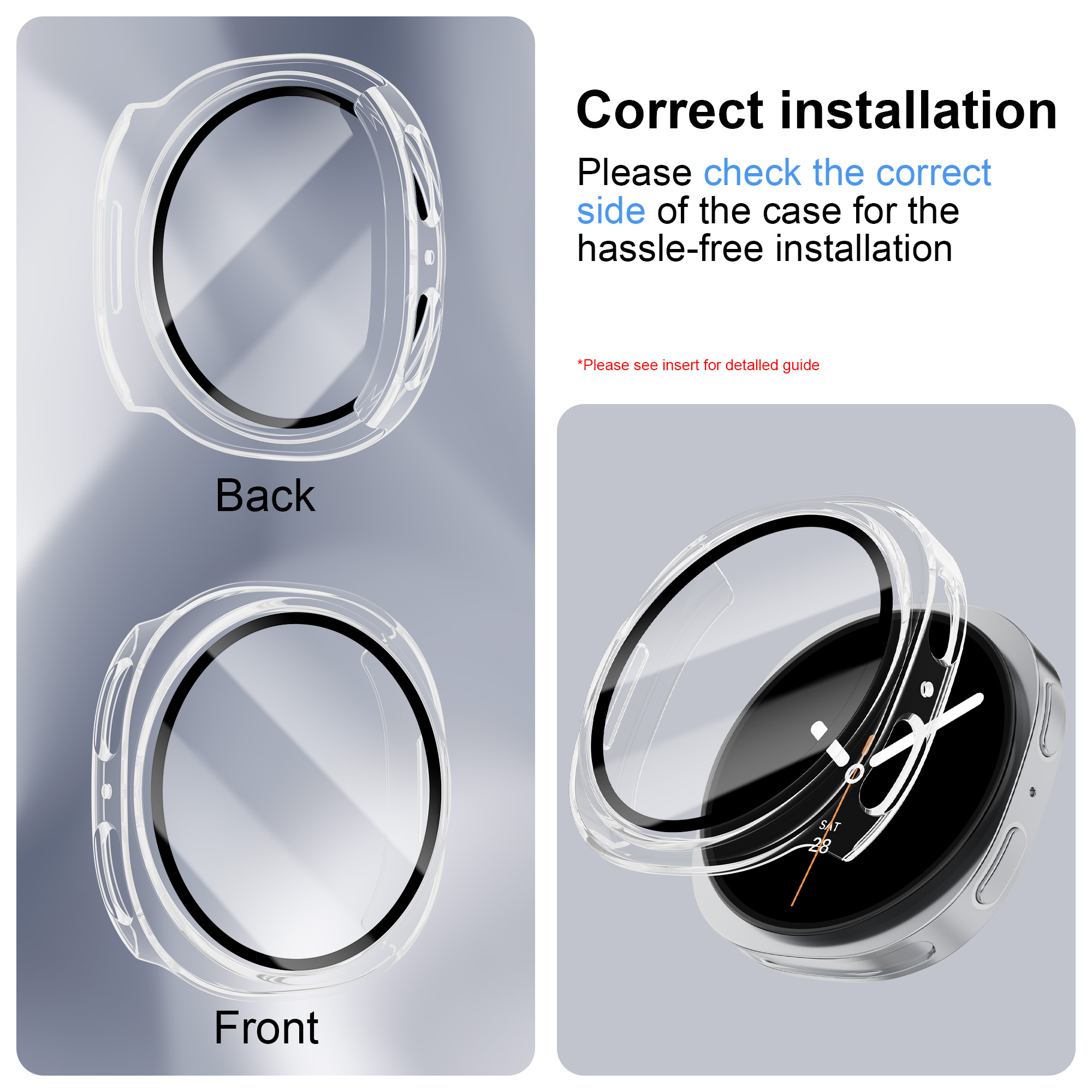 กระจกนิรภัย + PC สําหรับ Samsu - Smartwatch Band Accessories บทวิจารณ์และราคา
