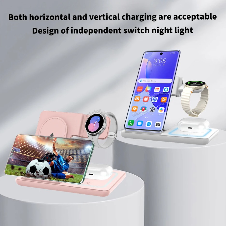 แท่นชาร์จไร้สายแบบพับได้ 3 in  - Watch Charger Cable บทวิจารณ์และราคา