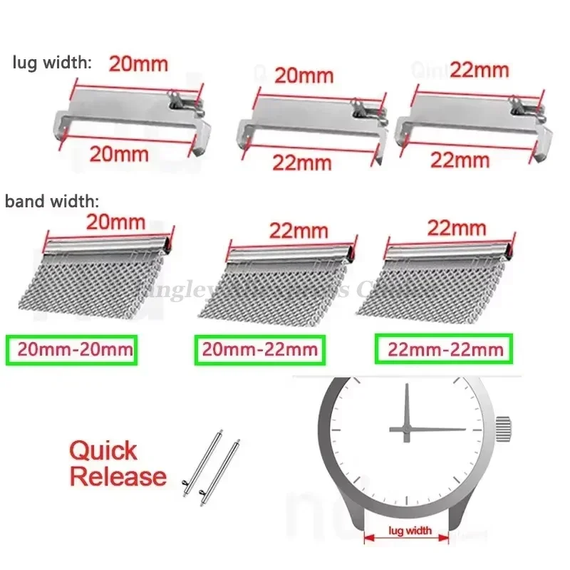 2pcs อะแดปเตอร์นาฬิกา 20 มม.ถึ - Watch Band Connector บทวิจารณ์และราคา